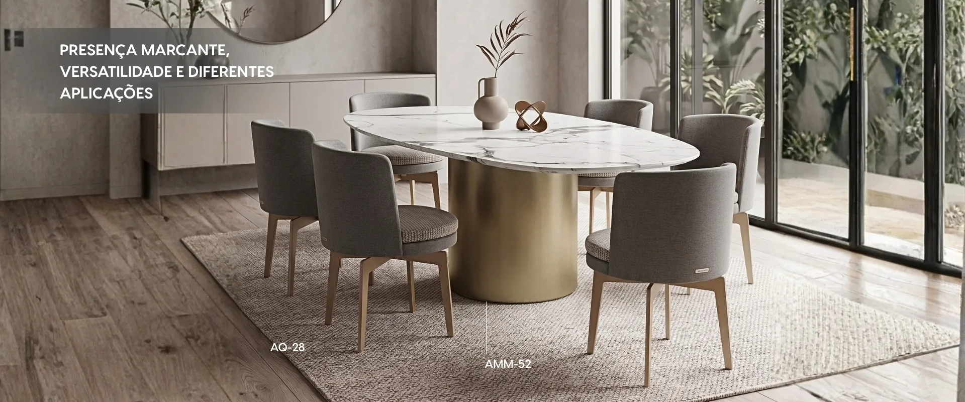 Ambientes com bases e pés Alumiflex — destaque 1
