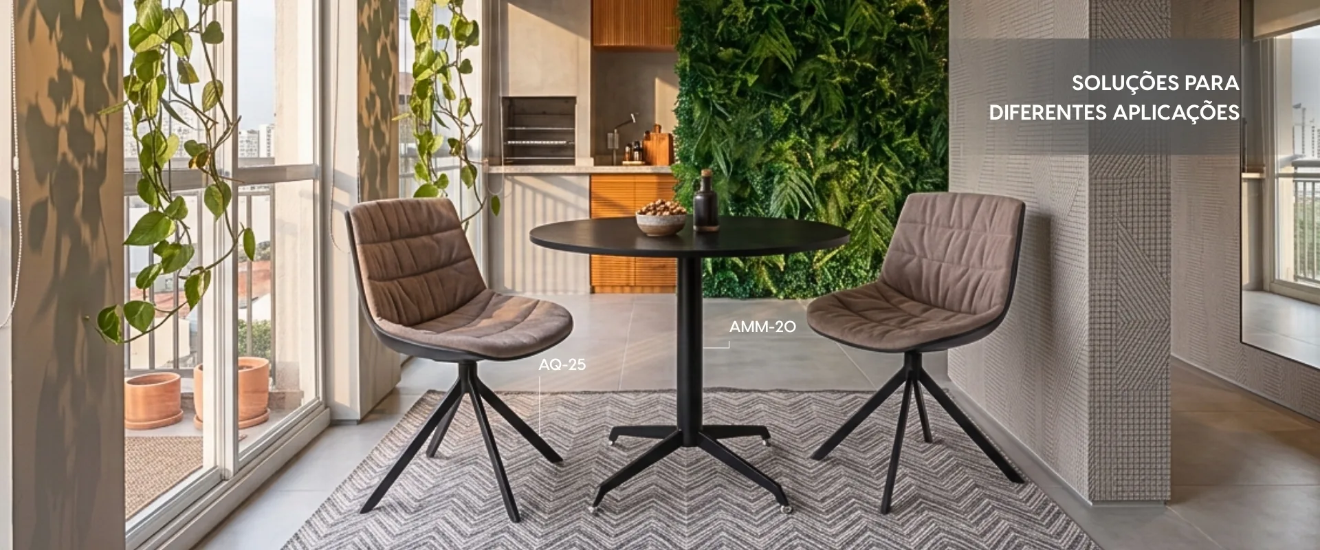 Ambientes com bases e pés Alumiflex — destaque 2